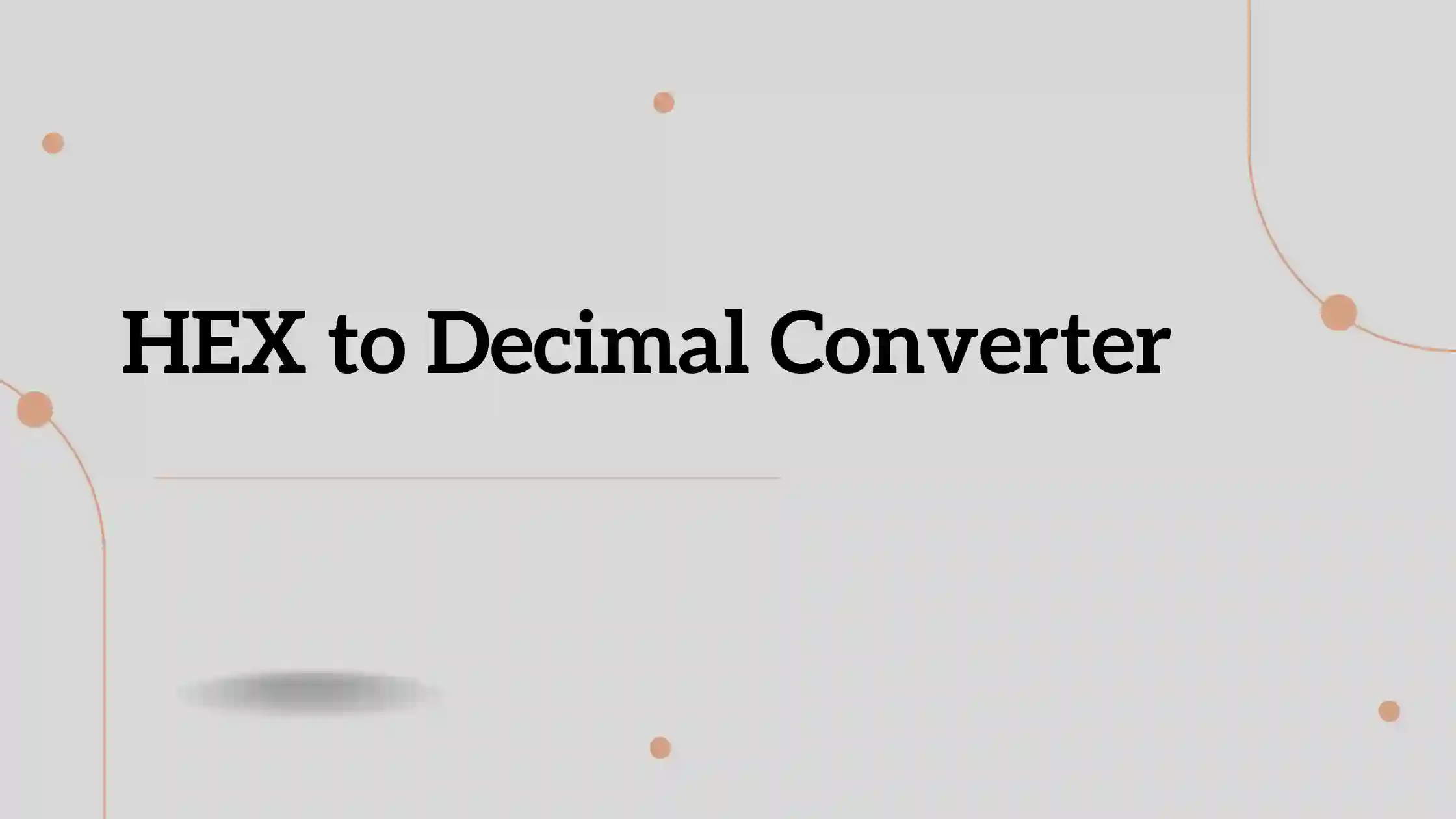 HEX to Decimal Converter